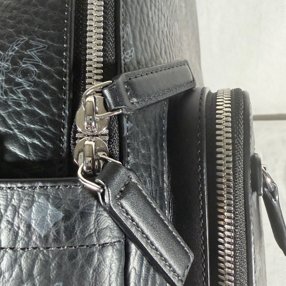 Mcm Large Black Monogram Backpack - Silver Accents - image 6